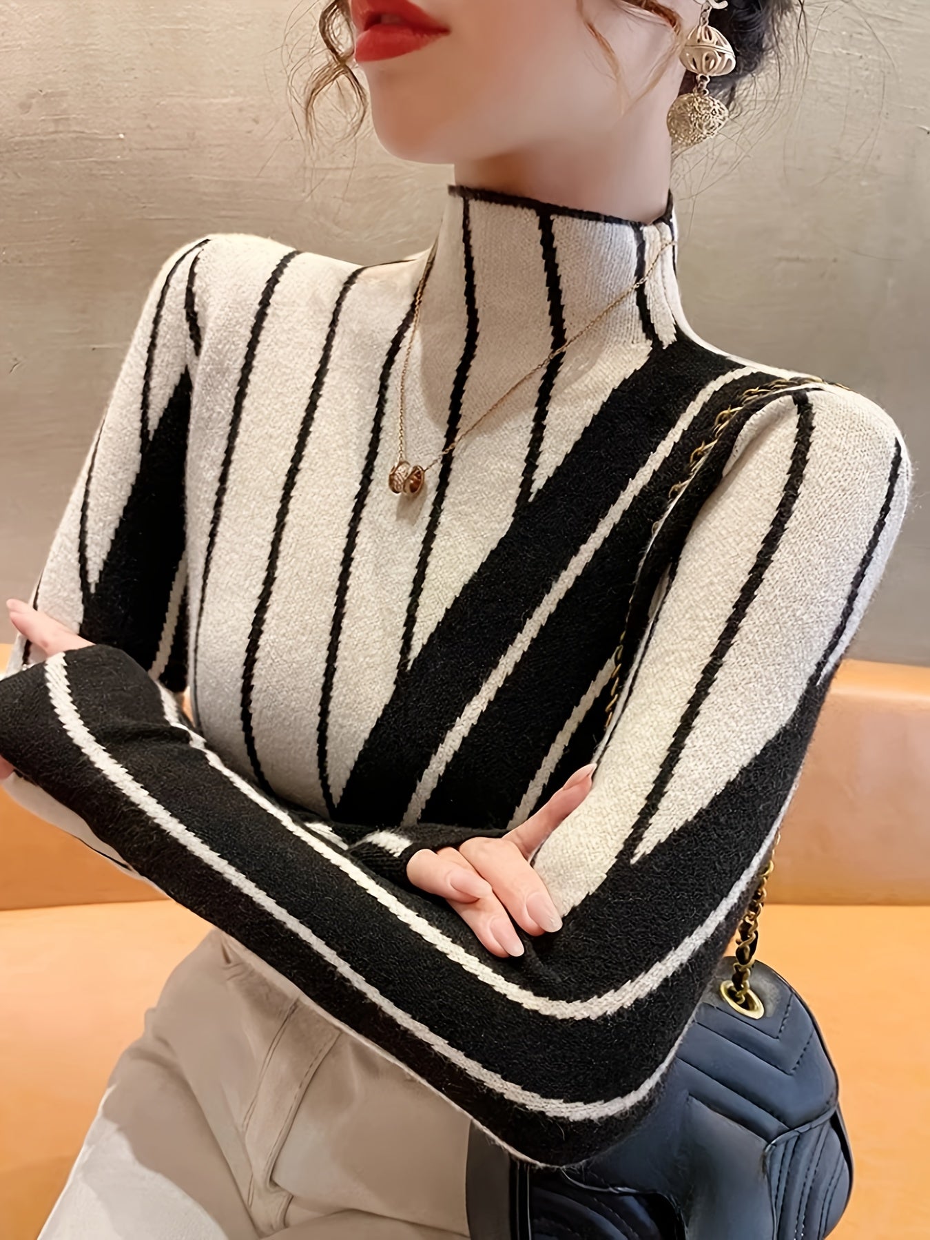 Slim Fit High Neck Sweater