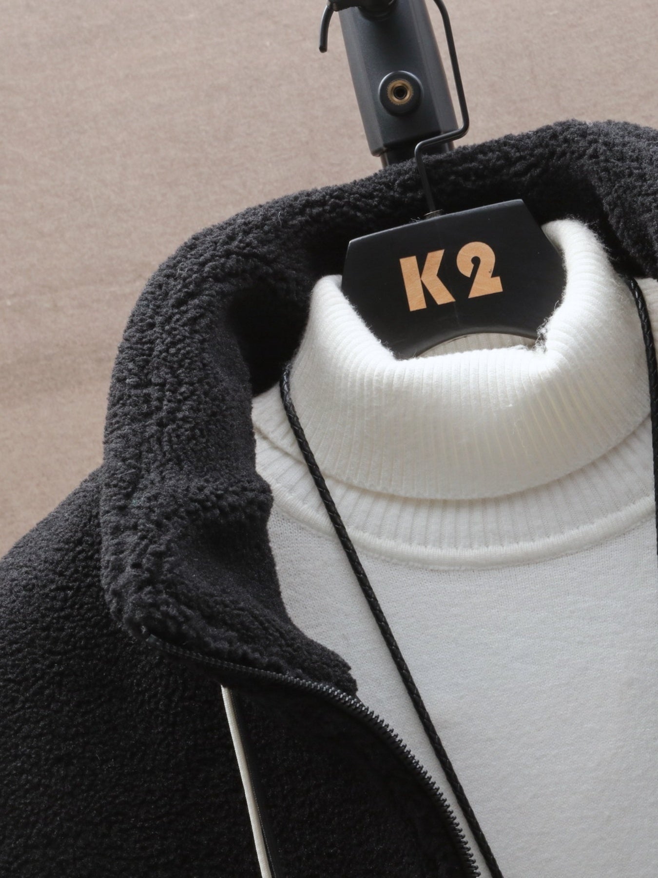 Blue & White Plush Checkered Winter Coat