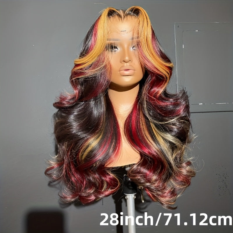 13x4 HD Lace Front Wig with Blonde & Red Highlight