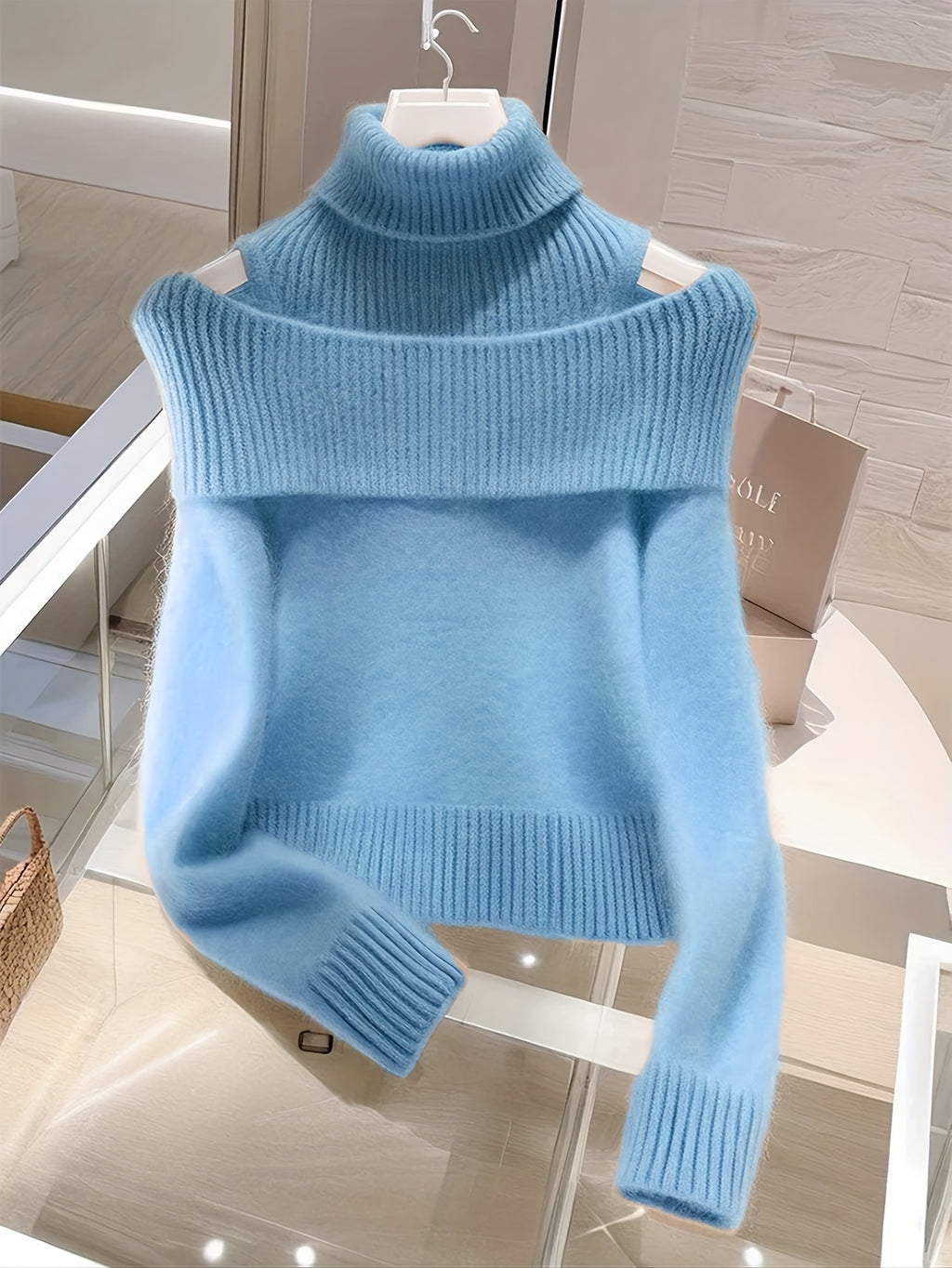 High-Neck Turtleneck Sweater