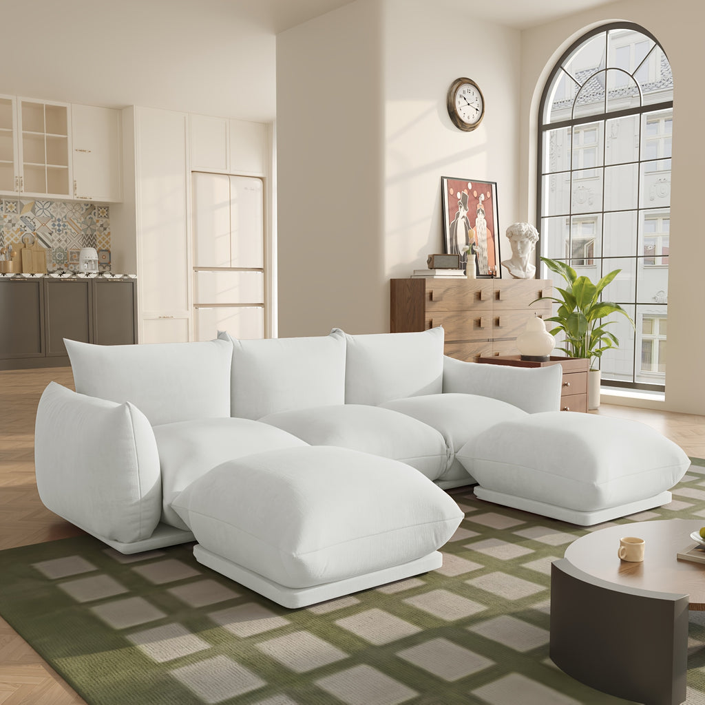 5-Seater Sectionals Couch With Wide Reversible Chaise Ottoman