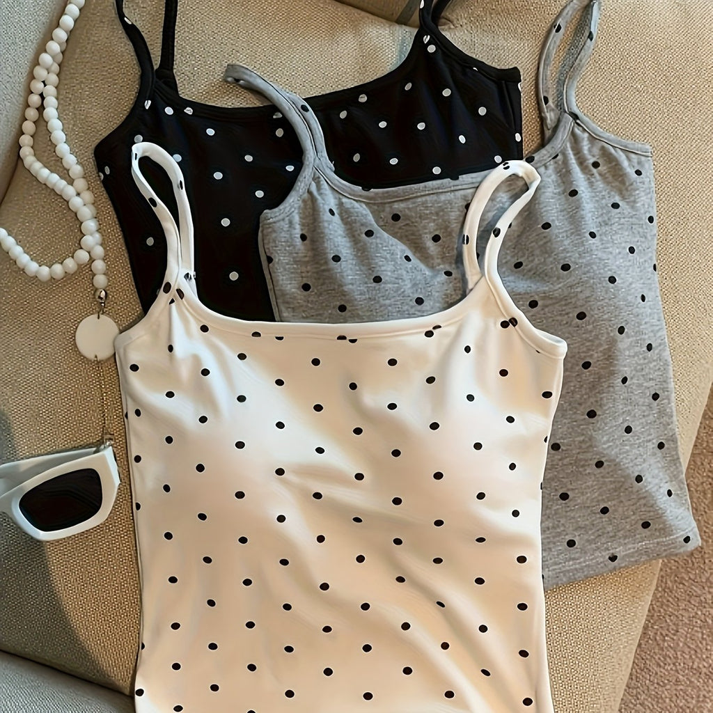 {3pcs} Polka Dot Bralette Set with Pads