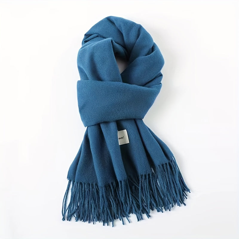 Solid Color Tassel Scarf