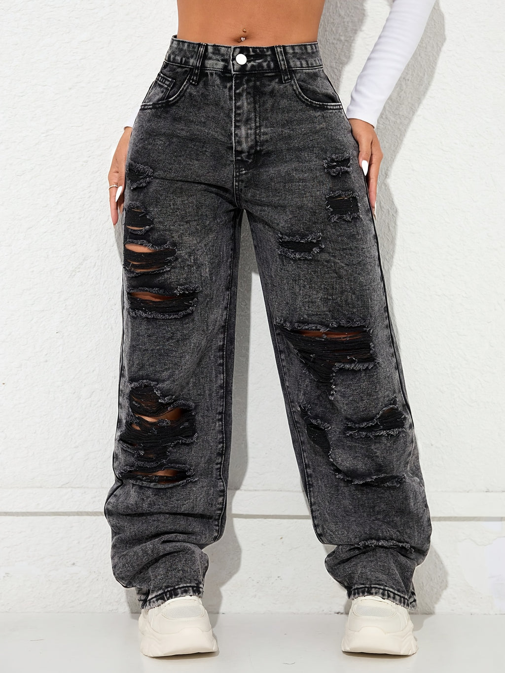 Straight Distressed Jeans