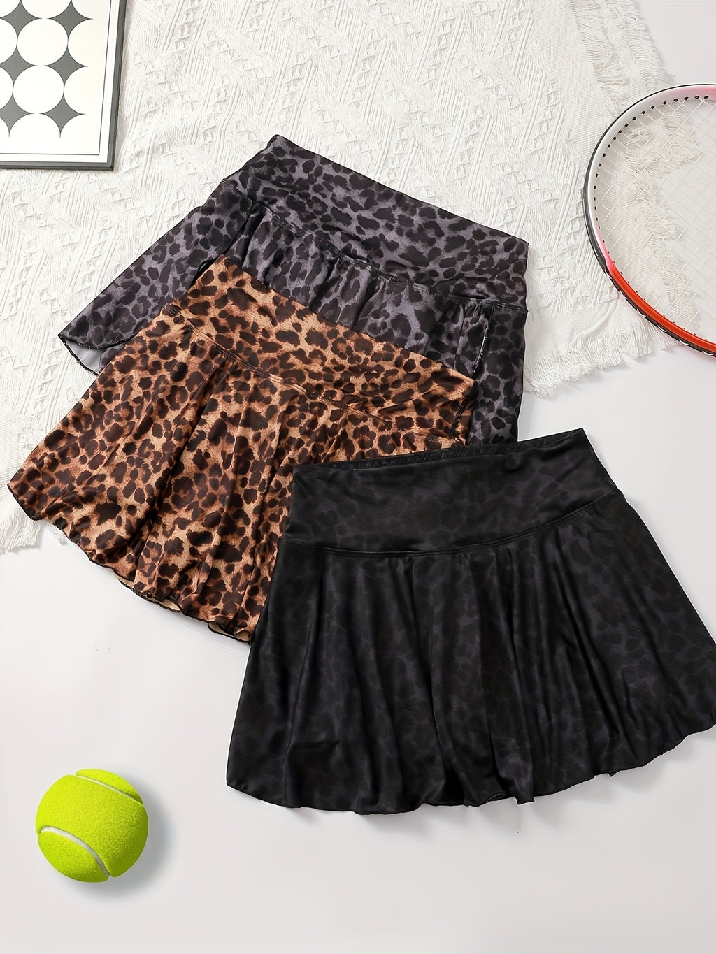 {3pcs} Leopard Sport Skirt