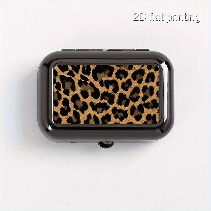 {1pc} Leopard Print Portable Metal Ashtray