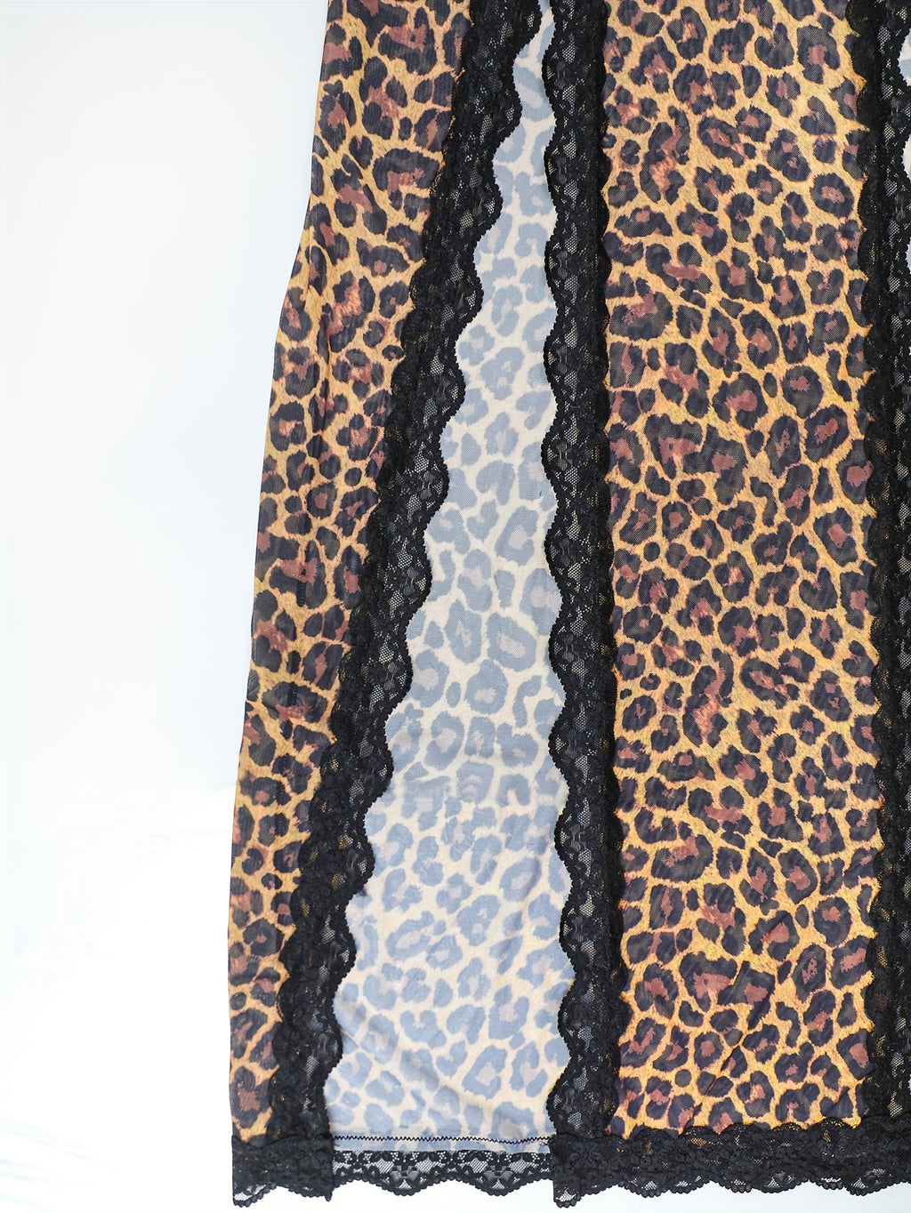 Wild Charm Style Leopard Print Lace Trim Sexy Lingerie Set