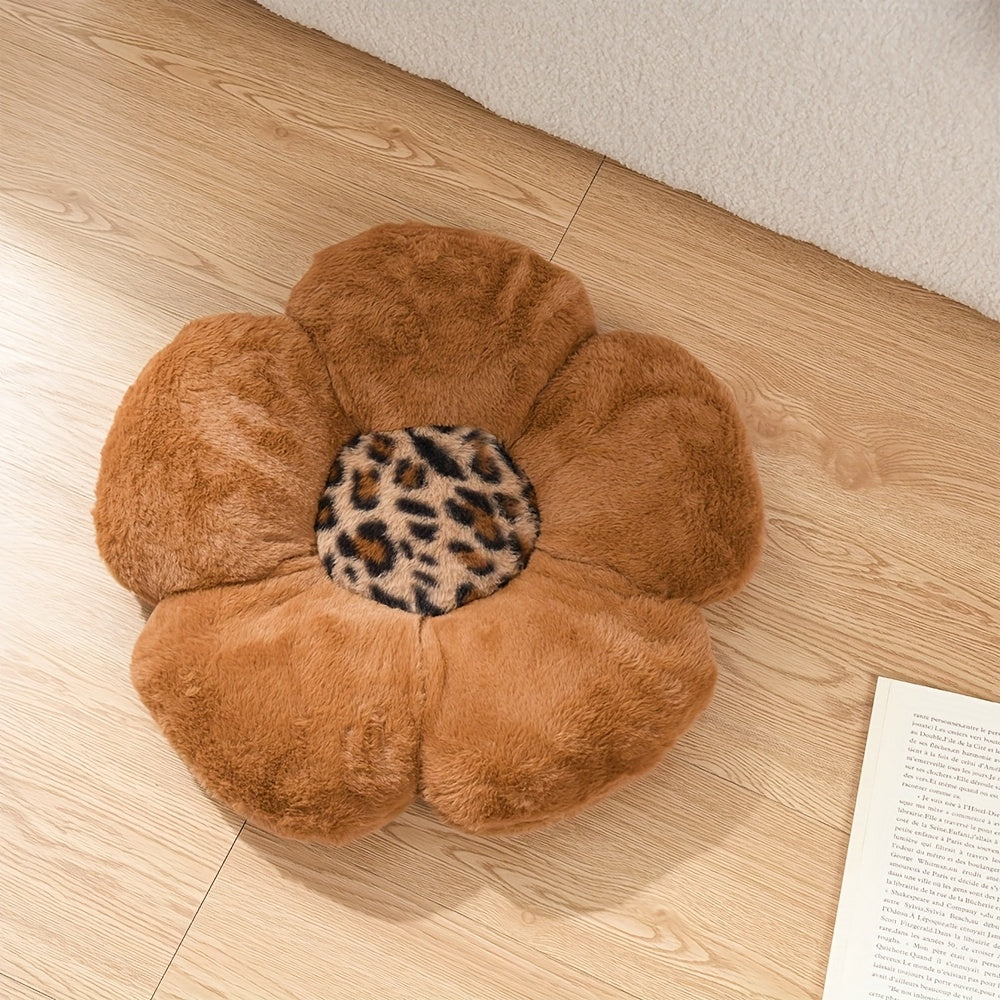 {1pc} Leopard Flower Plush Pillow