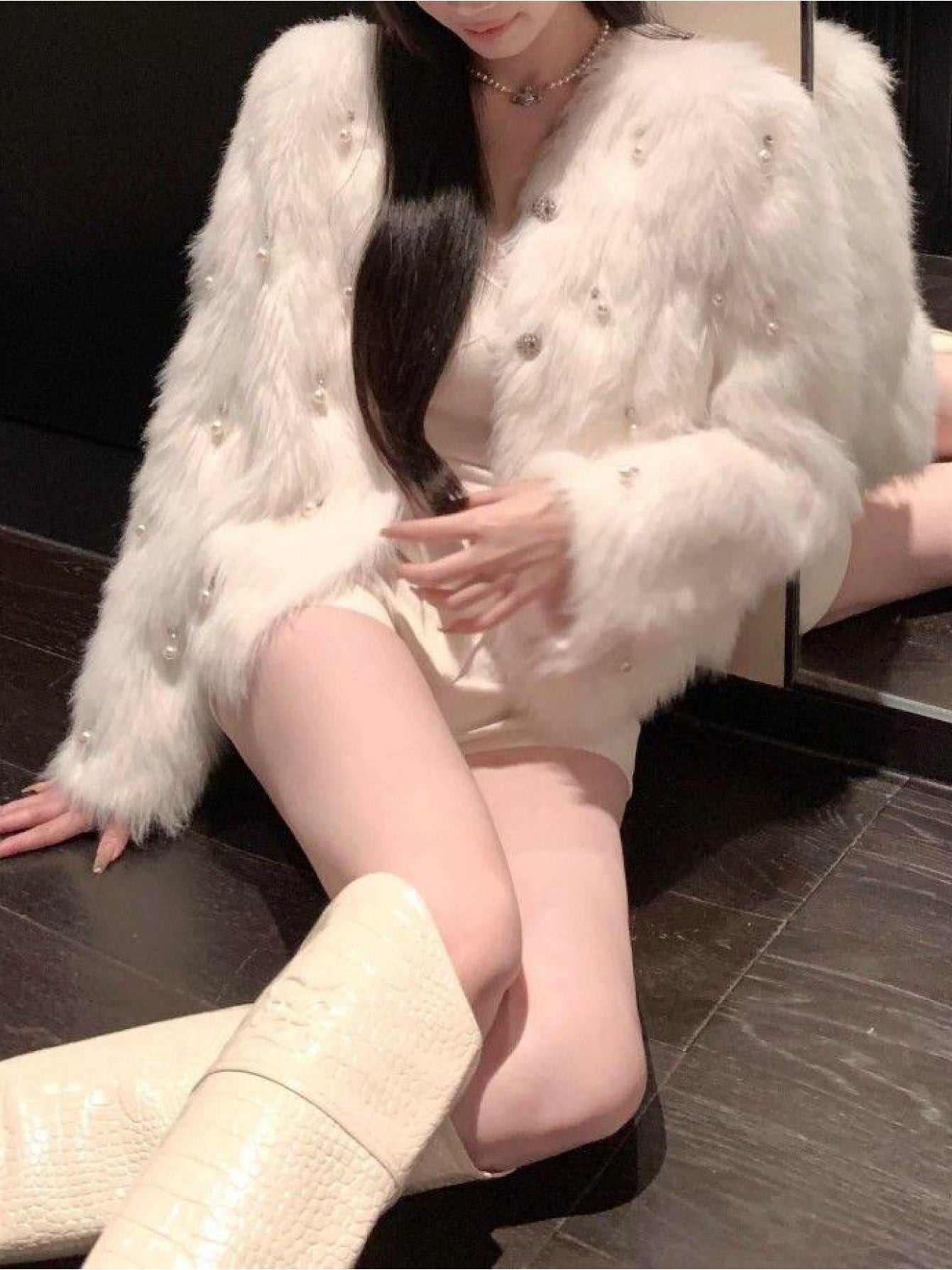 Sophisticated Cropped Plush Cardigan