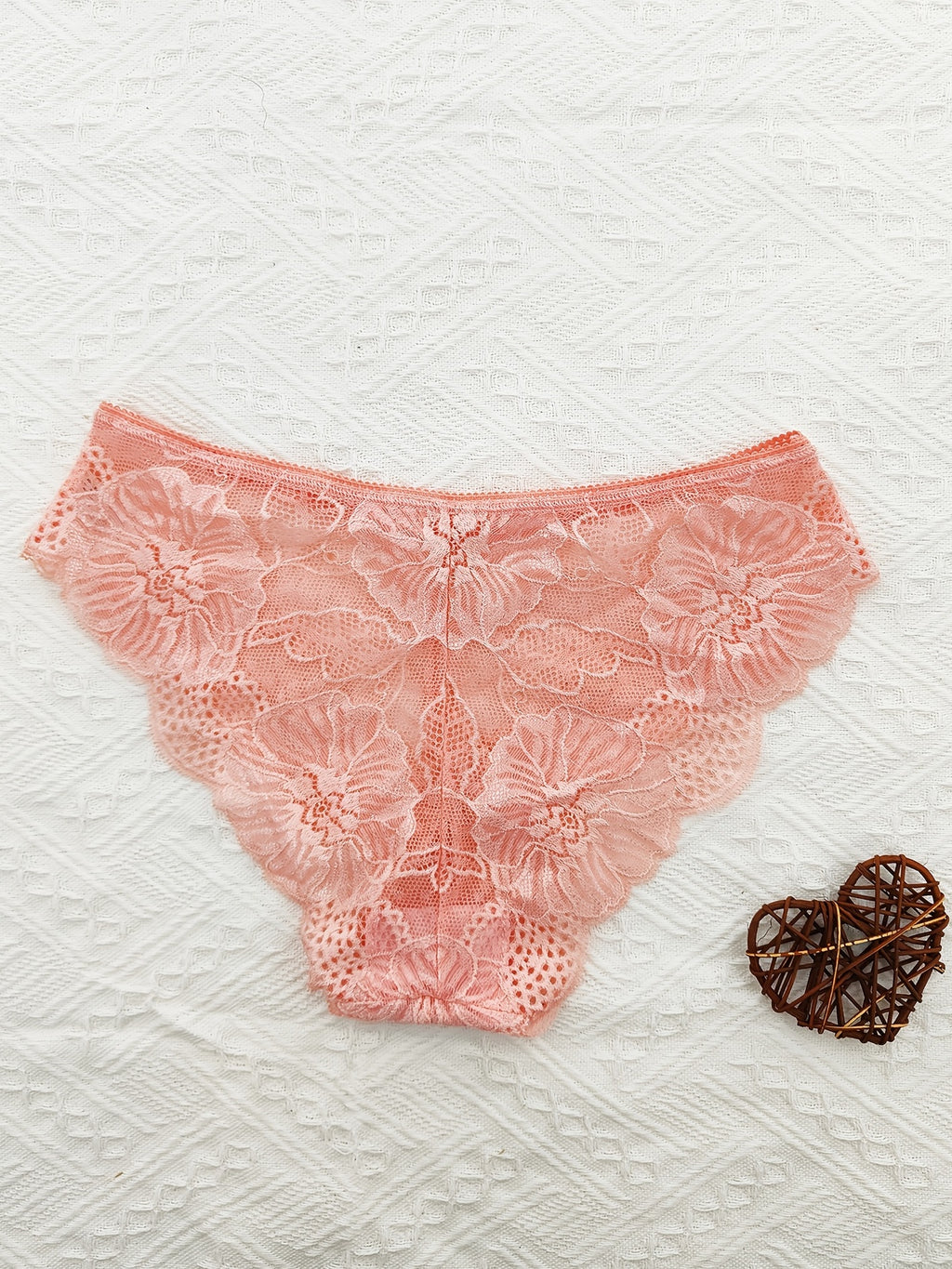 {6pcs} Jacquard Lace Bow Hipster Bikini Panties
