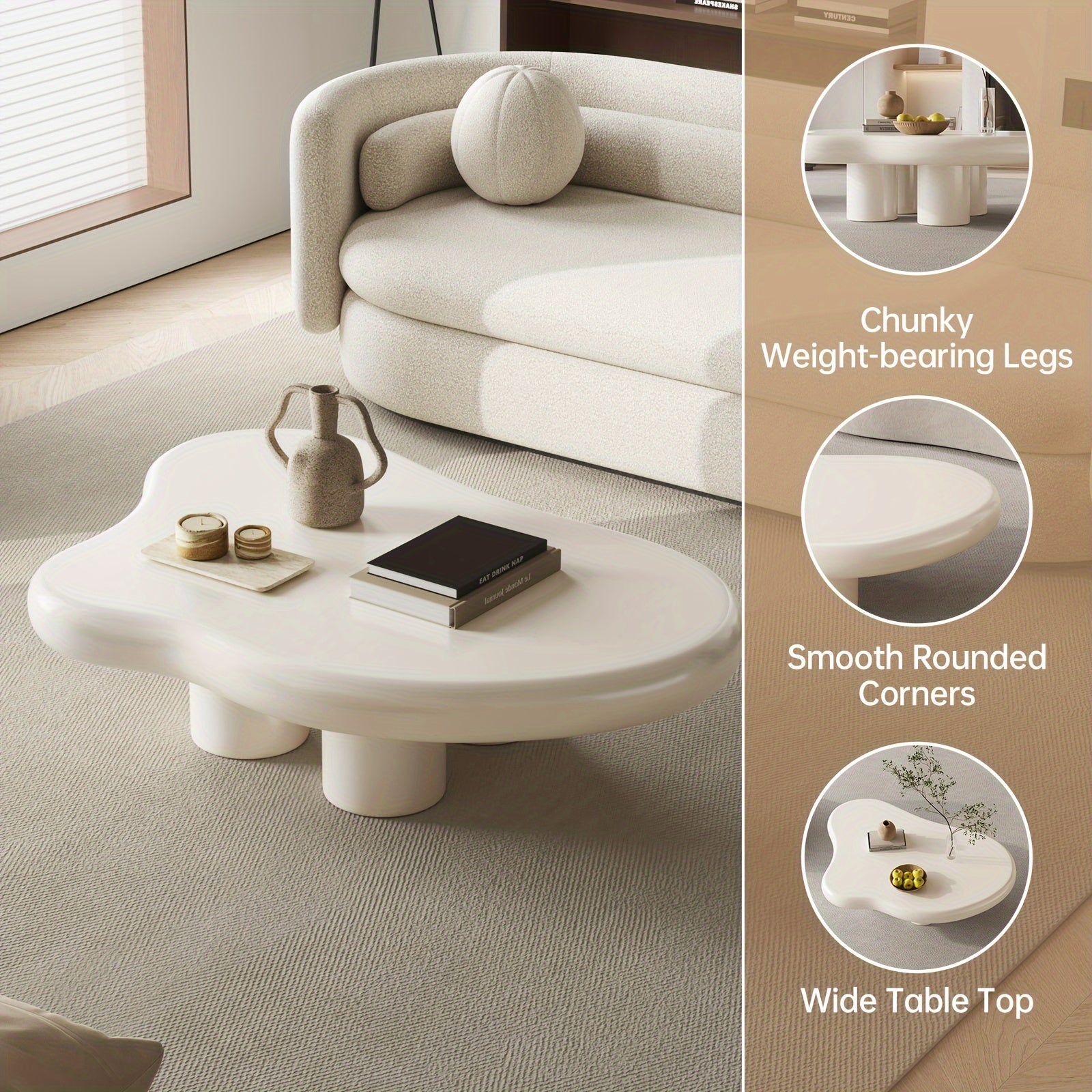 Modern White Cloud Tea Table