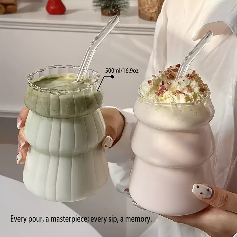 500ml/16.9oz transparent glass coffee cup