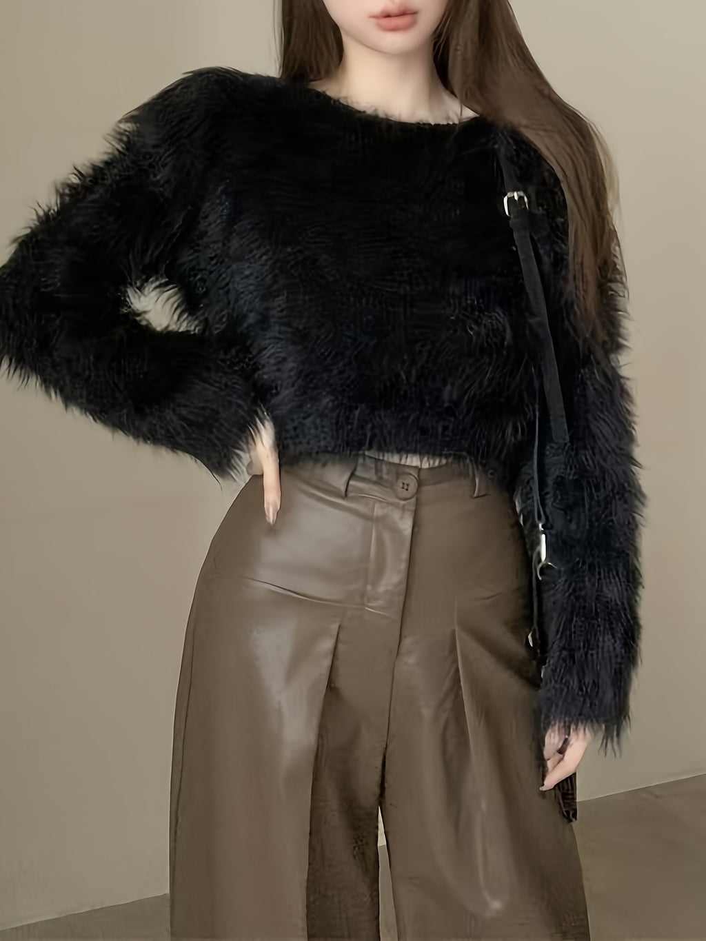 Off-Shoulder Plush Cardigan