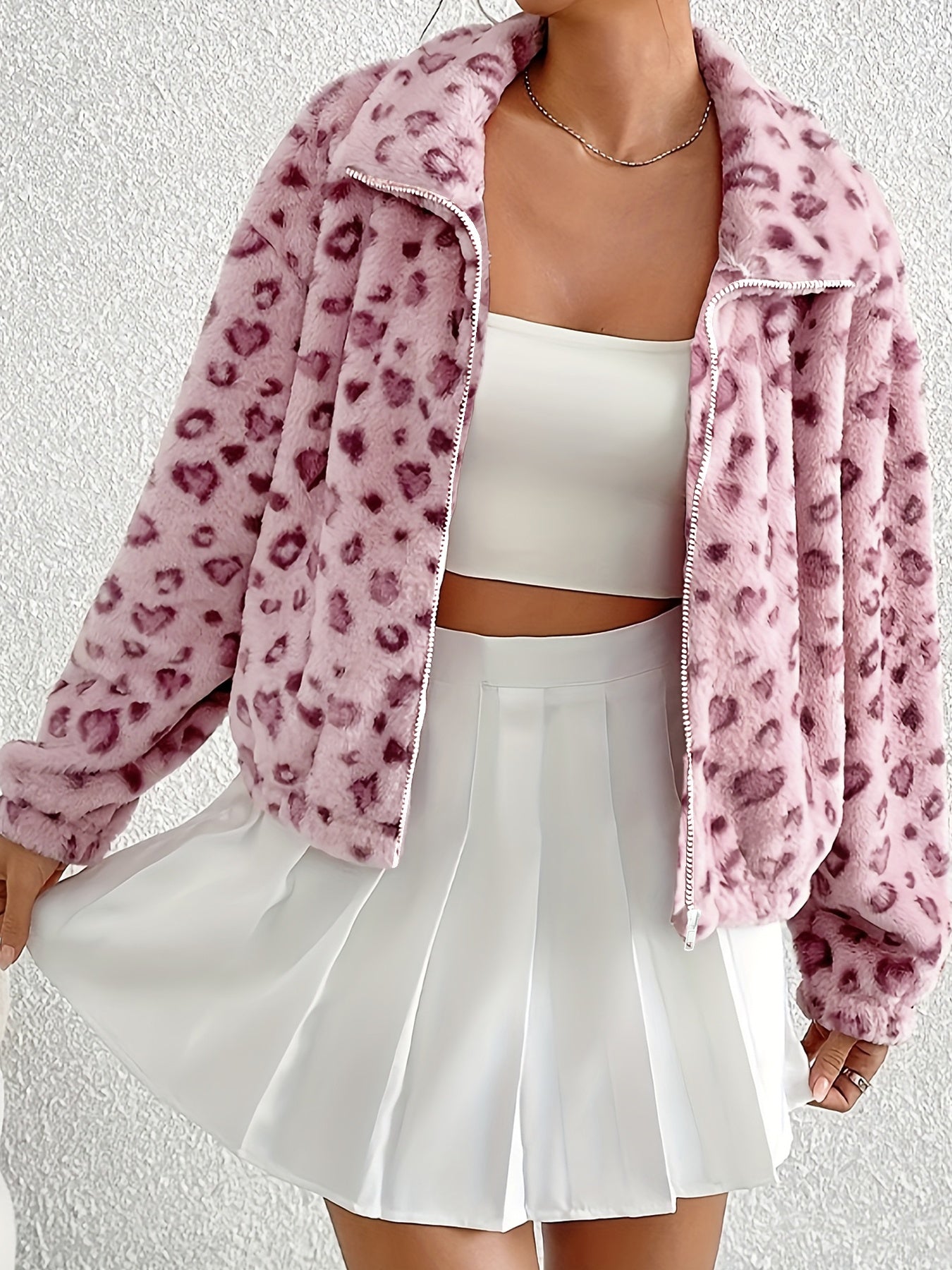 Heart Leopard Print Jacket