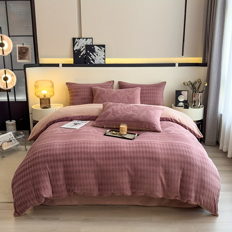 {3/4pc} Floral Milk Velvet Four-Piece Set