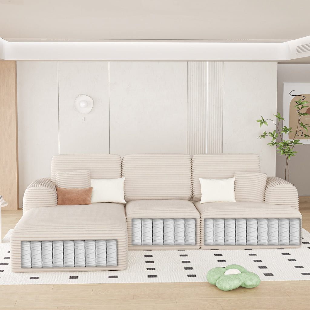 106 Inch Modular Segmented Sofa, L-shaped Leisure Combination Sofa