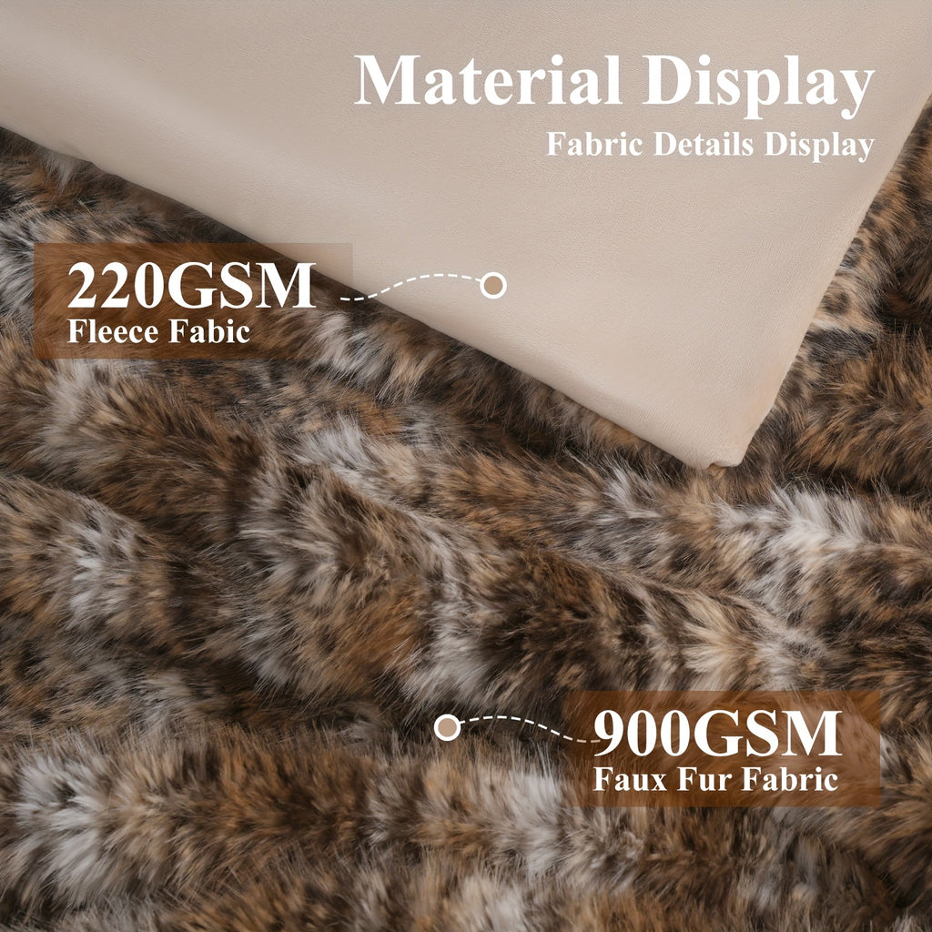 Faux Fur Leopard Print Blanket