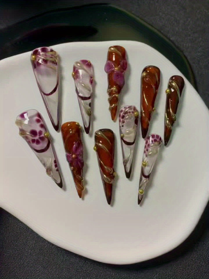 {10pcs} Handmade 3D Nail Extensions