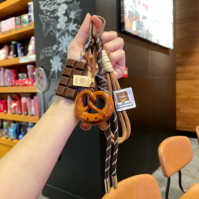 Delicate Bread Woven Rope Keychain
