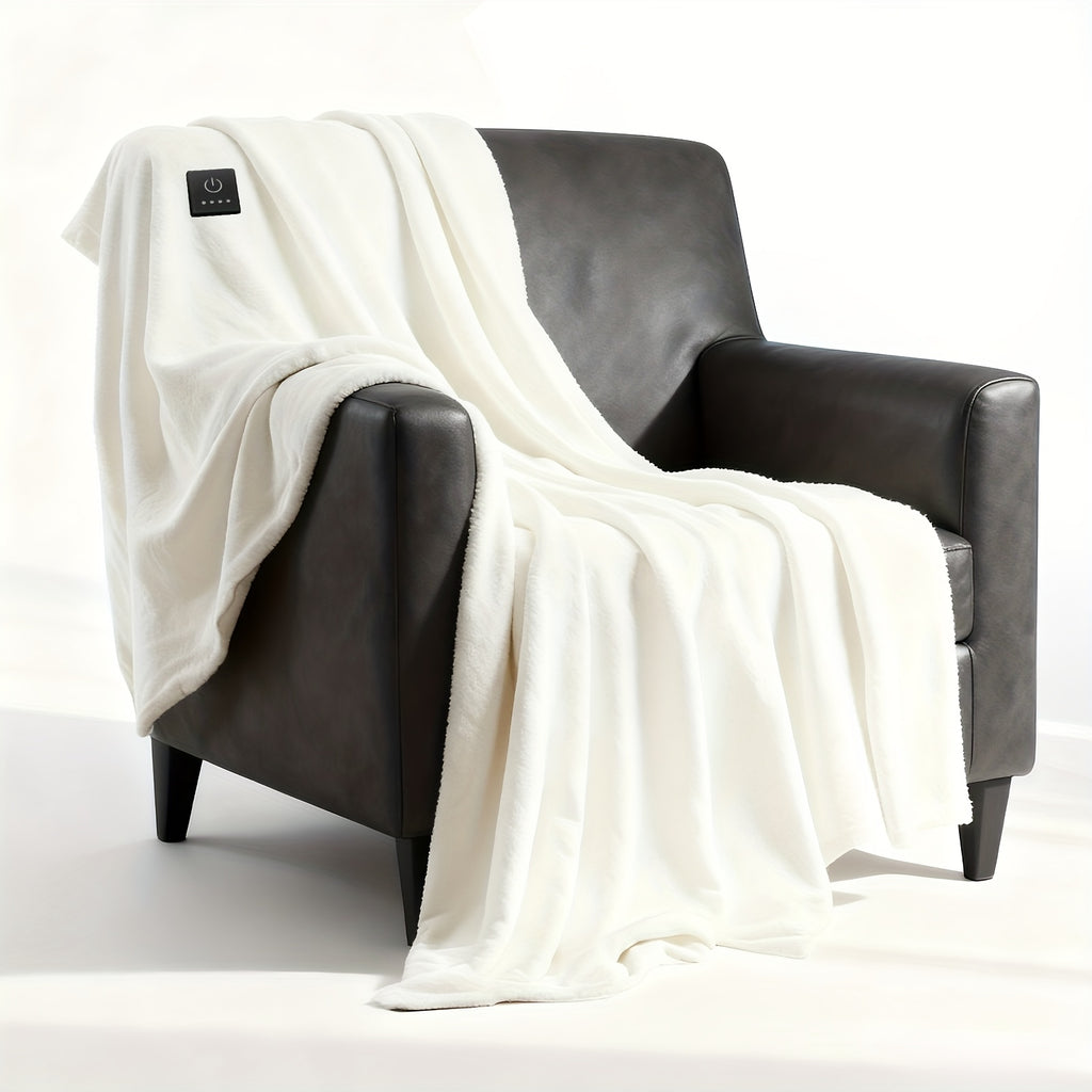 50"x60" Electric Heated Throw Blanket with Remote Control & One-Touch Operation