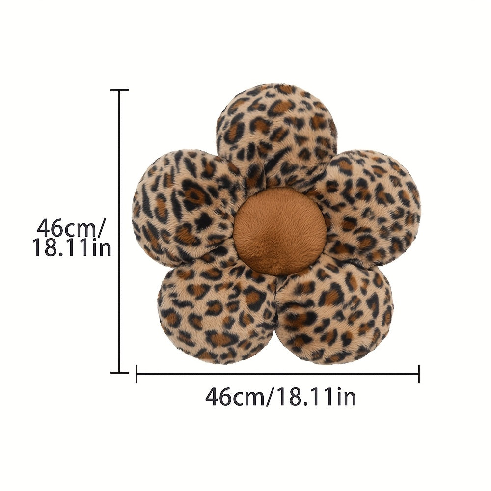 {1pc} Leopard Flower Plush Pillow