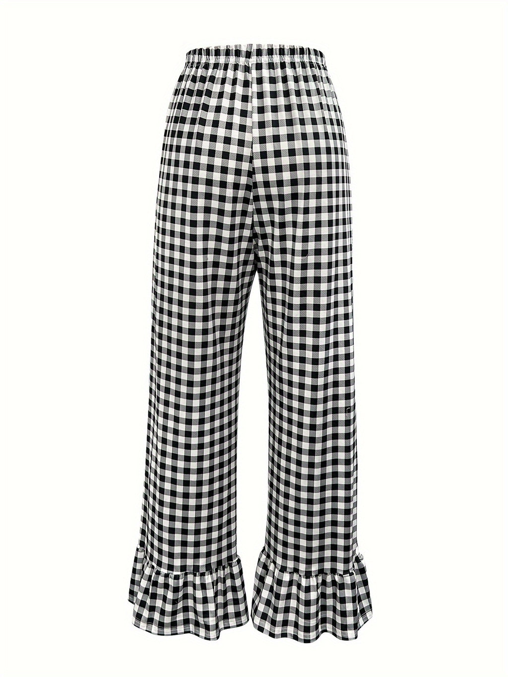 Wide-Leg French Pants with Elastic Waist