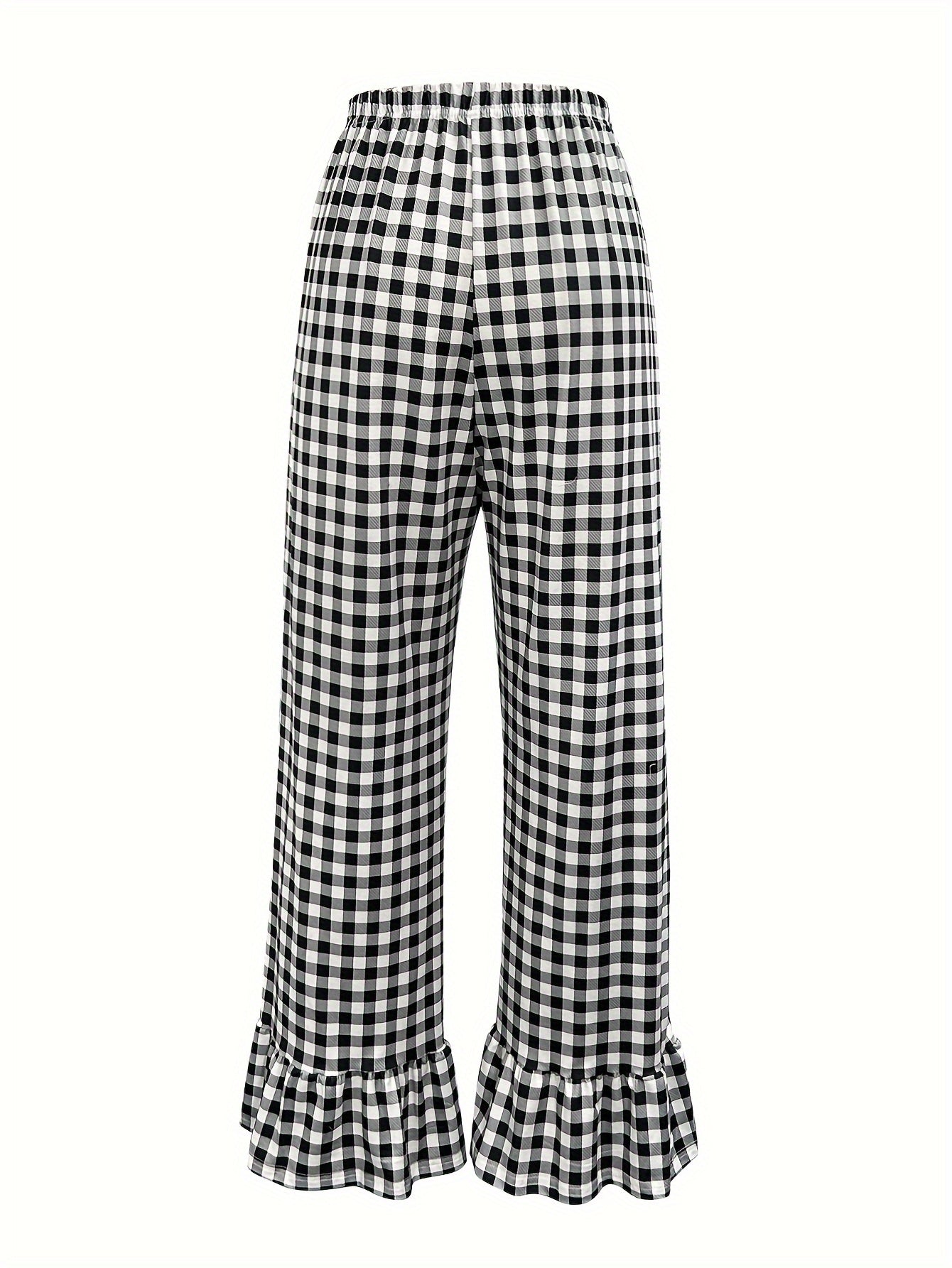 Wide-Leg French Pants with Elastic Waist