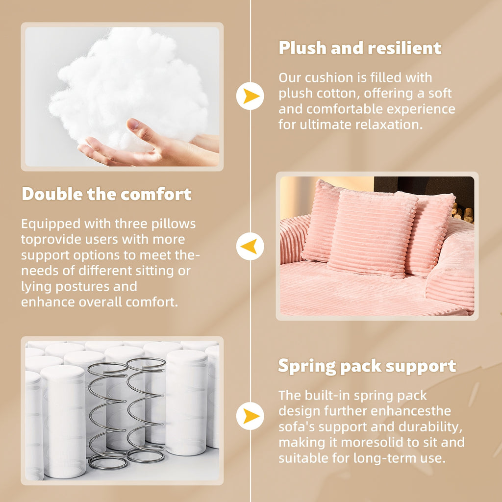 Oversized O-Shape Luxurious Modular Boneless Couch