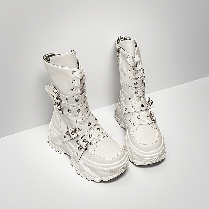 Thick Soled High Top Casual Shoes