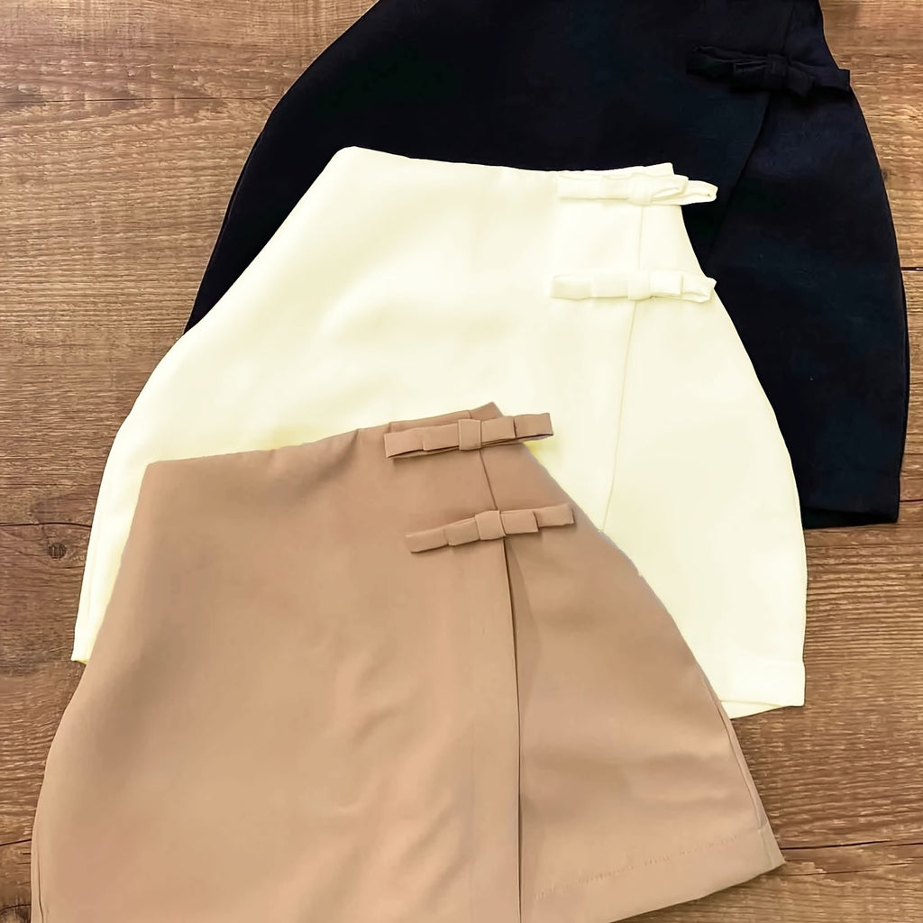 Women's Non-Stretch A-Line Skirt - Flared lower half for a flatterting fit, Chic Office to Party Outfits - Machine Washable Non-See-Through Skirt in Black/White/Beige/ - All-Season Elegant Women's Pants Alternative