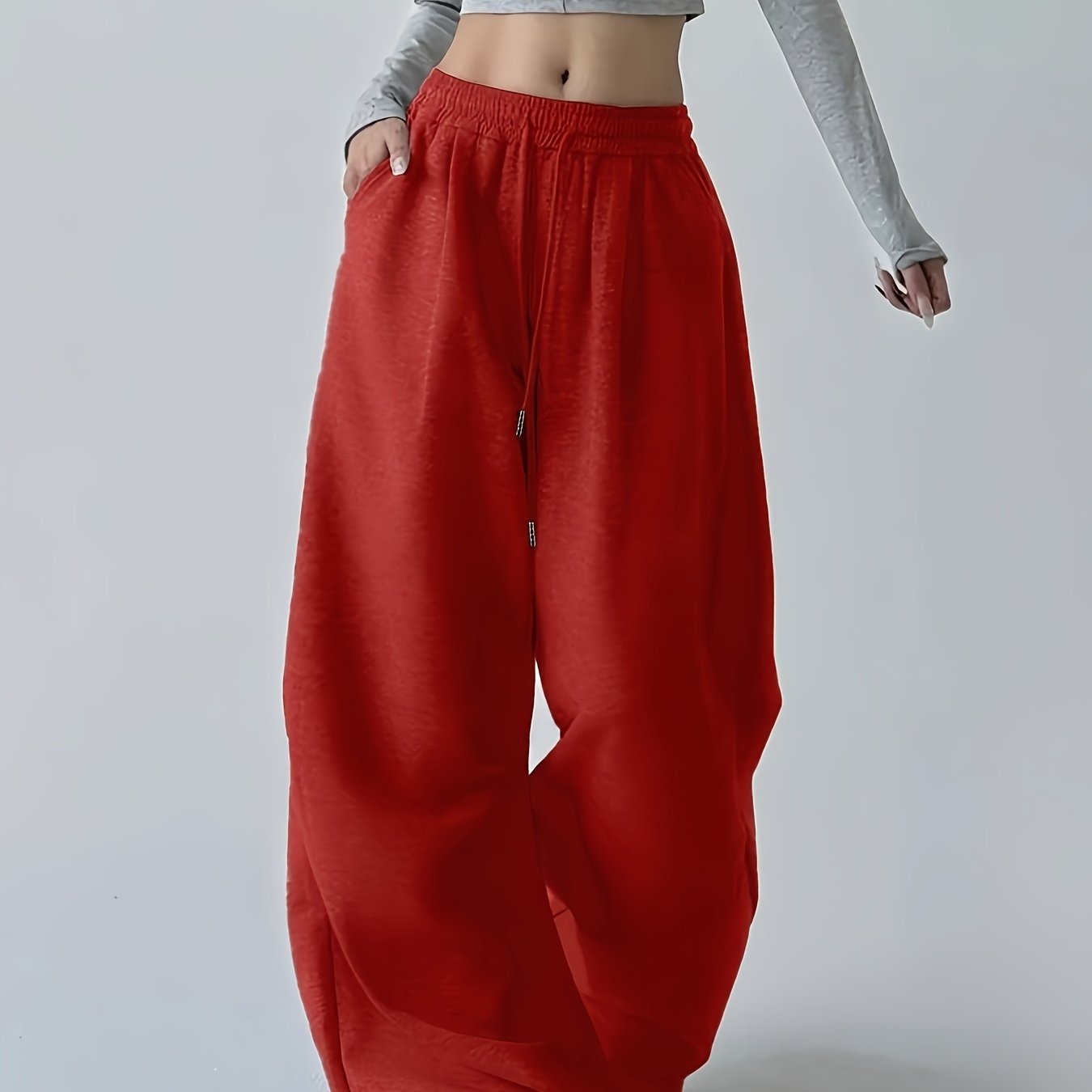 High-Waisted Wide-Leg Joggers