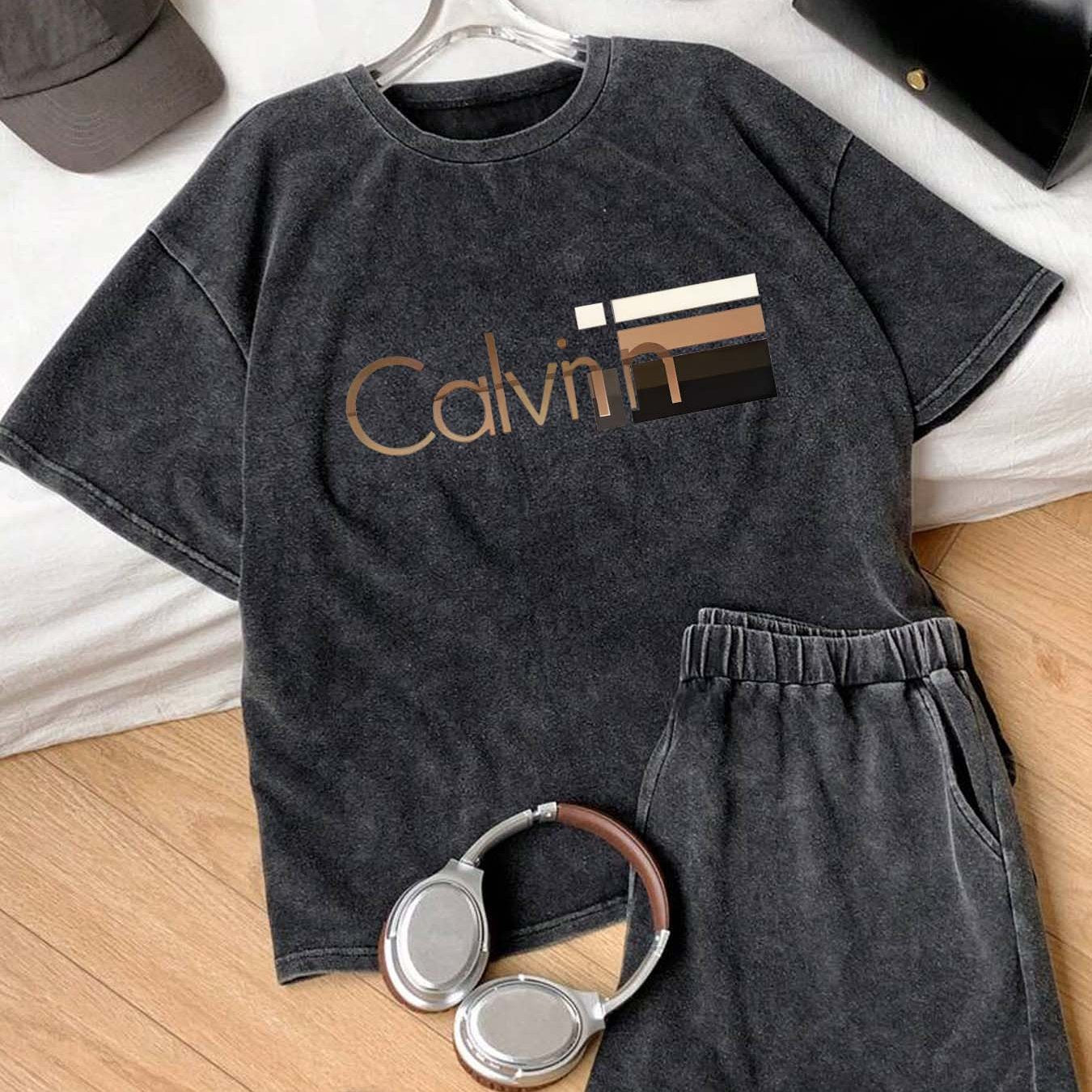 Men's & Women's 230g Heavyweight 100% T-Shirt - Vintage Washed Oversized Short Sleeve Round Neck Pink Tee with Logo-Like Horizontal Stripe Print (Beige//Maroon) - Soft Breathable Casual Summer Top, Locally Shipped, Women Two