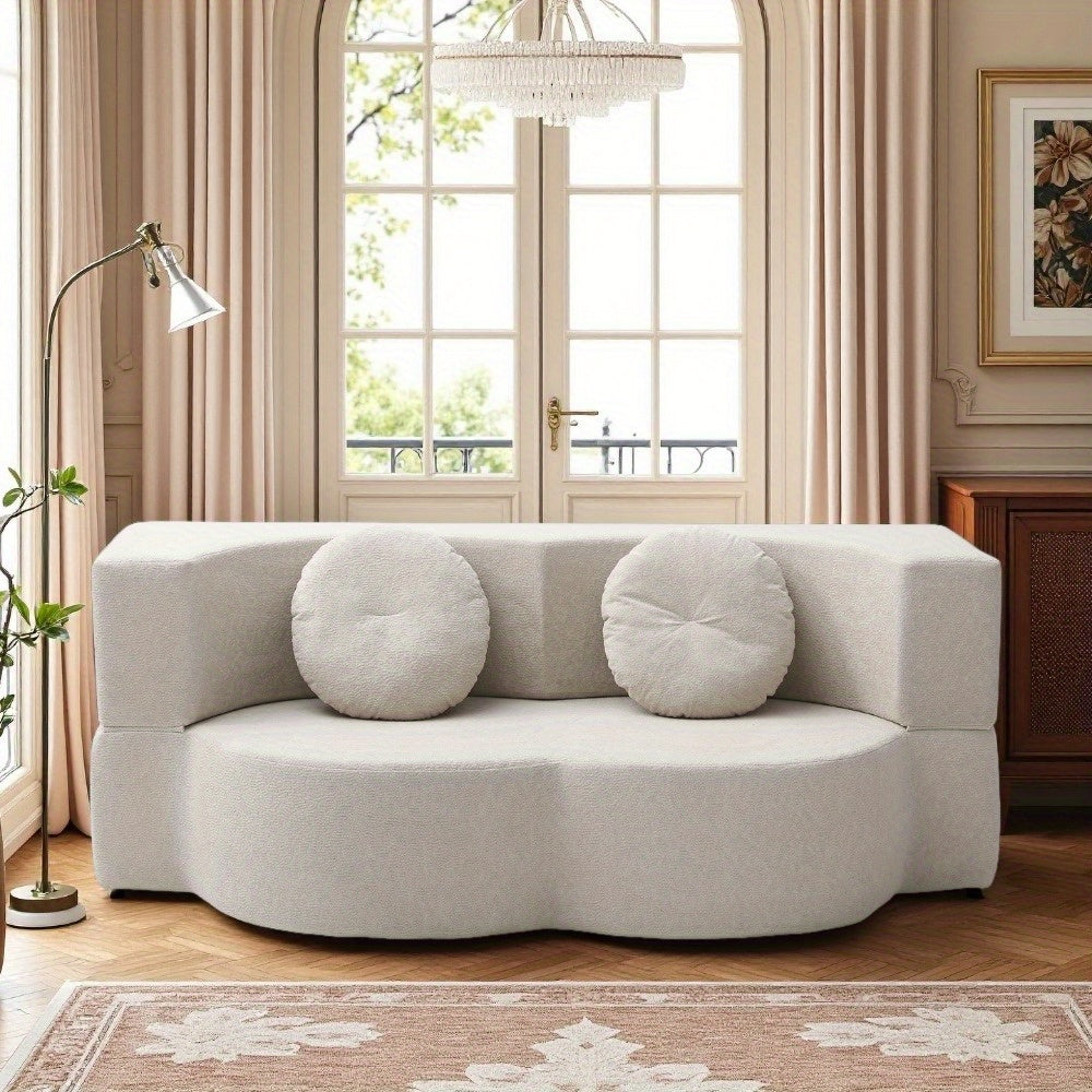 2-in-1 Convertible Folding Sofa Bed with Mattress