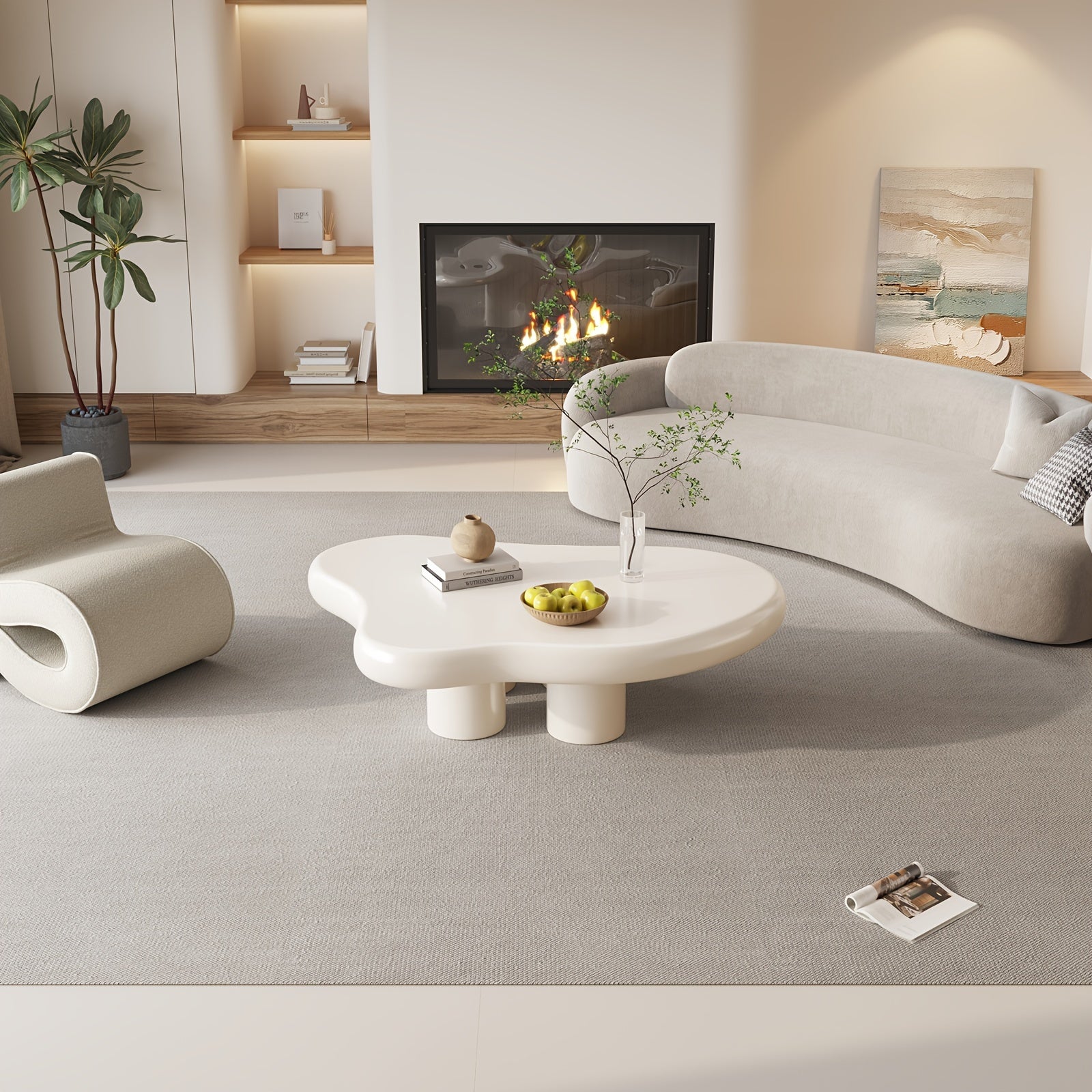 Modern White Cloud Tea Table