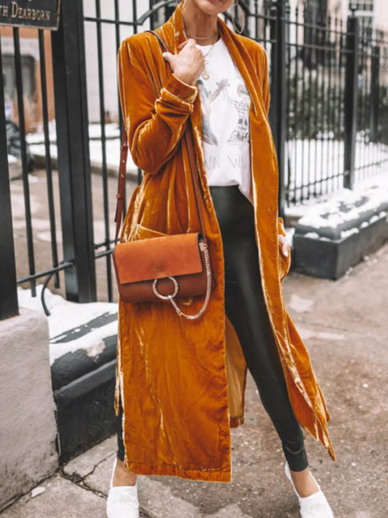 Open Front Long Sleeve Longline Cardigan