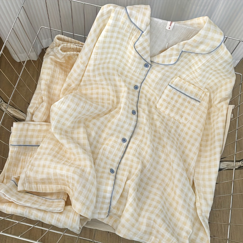 Yellow Checkered Cloud Sleepwear