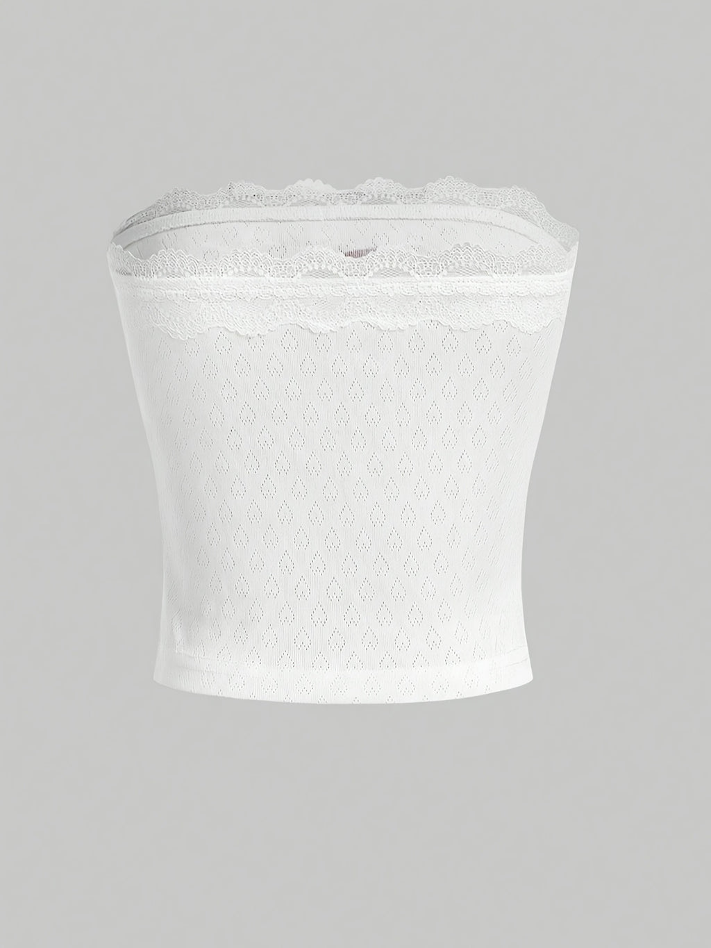 Cherry Bomb Lace Trim Strapless Tube Top