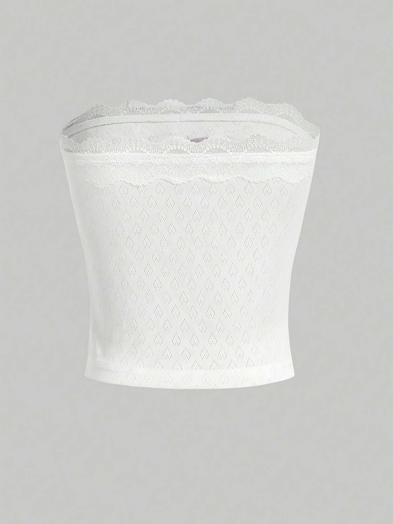 Cherry Bomb Lace Trim Strapless Tube Top