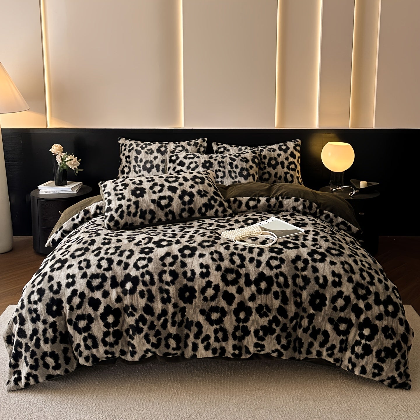 {3/4pcs} Leopard Print Duvet Cover and Bed Sheets