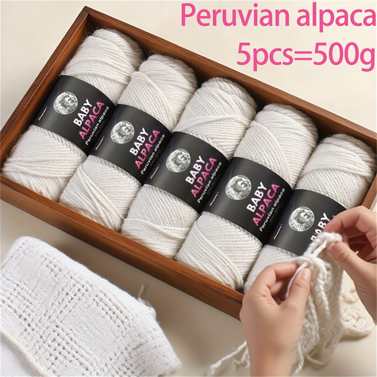 500g (5 Balls) Luxury Alpaca Wool Yarn