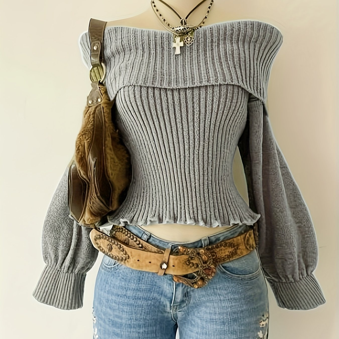 Off-the-Shoulder Sweater
