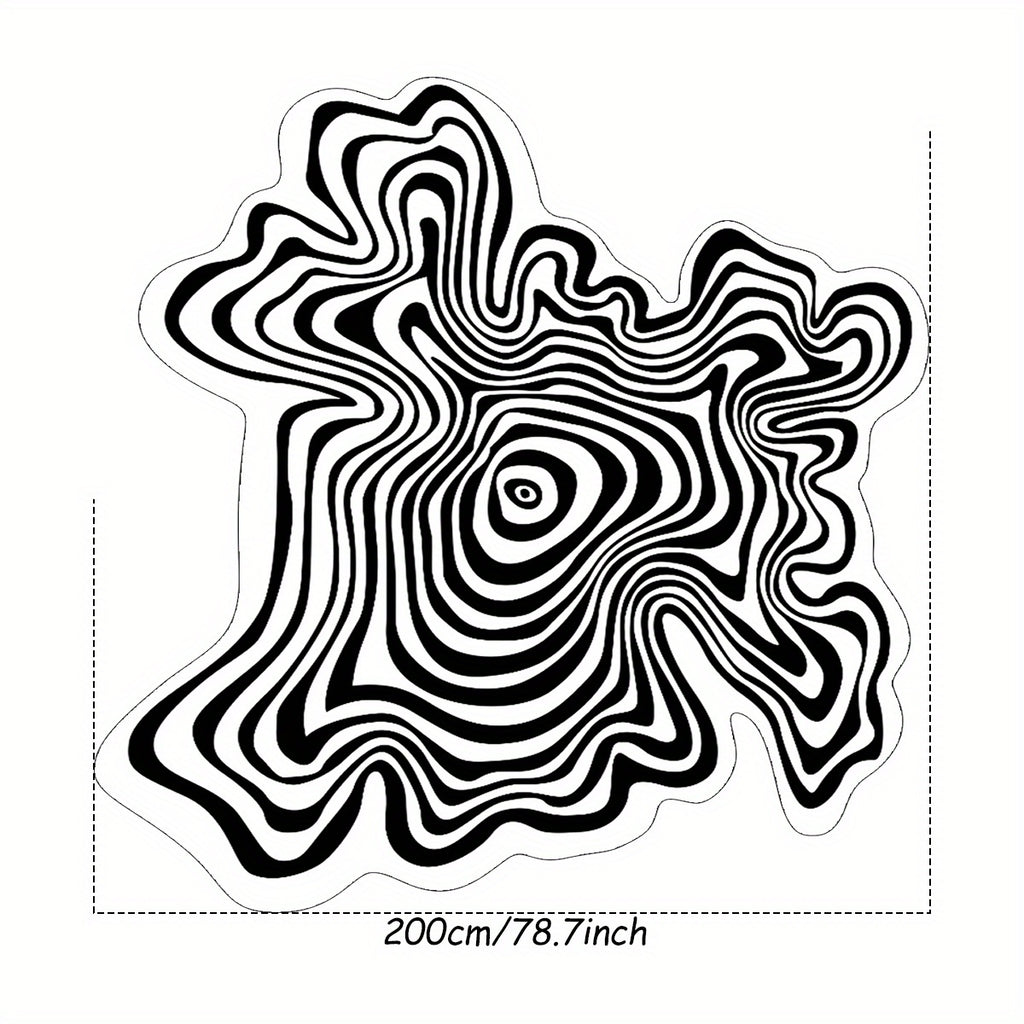 Abstract Black and White Striped Area Mat