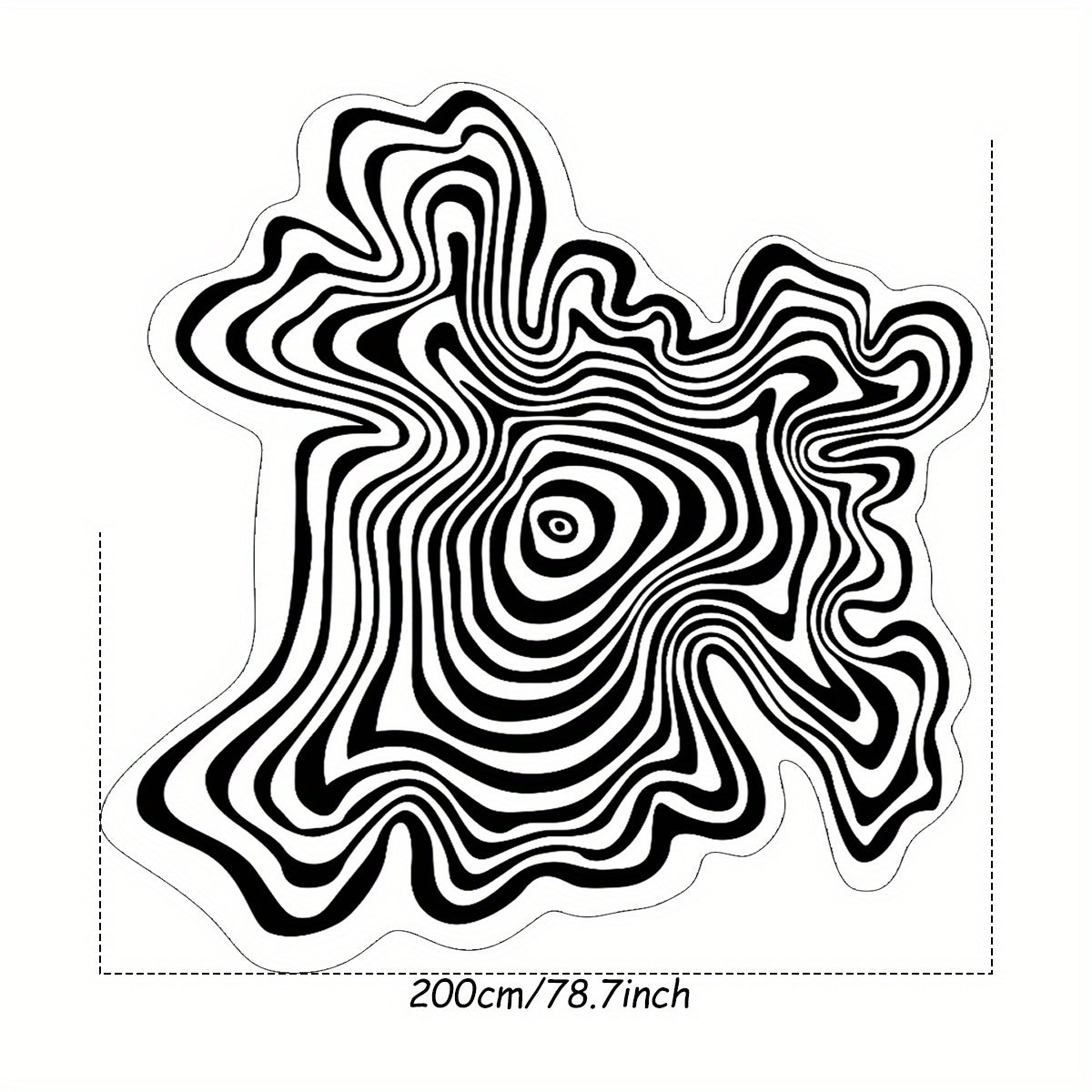 Abstract Black and White Striped Area Mat