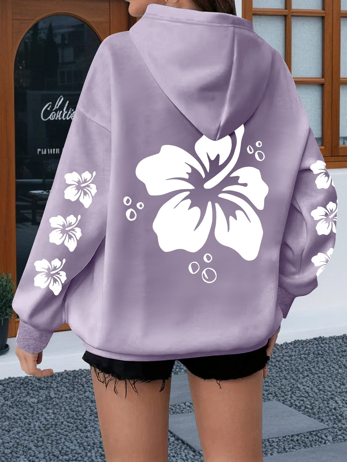 Floral Print Hoodie