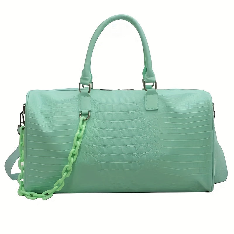 Large Capacity Crocodile Embossed Sports Bag
