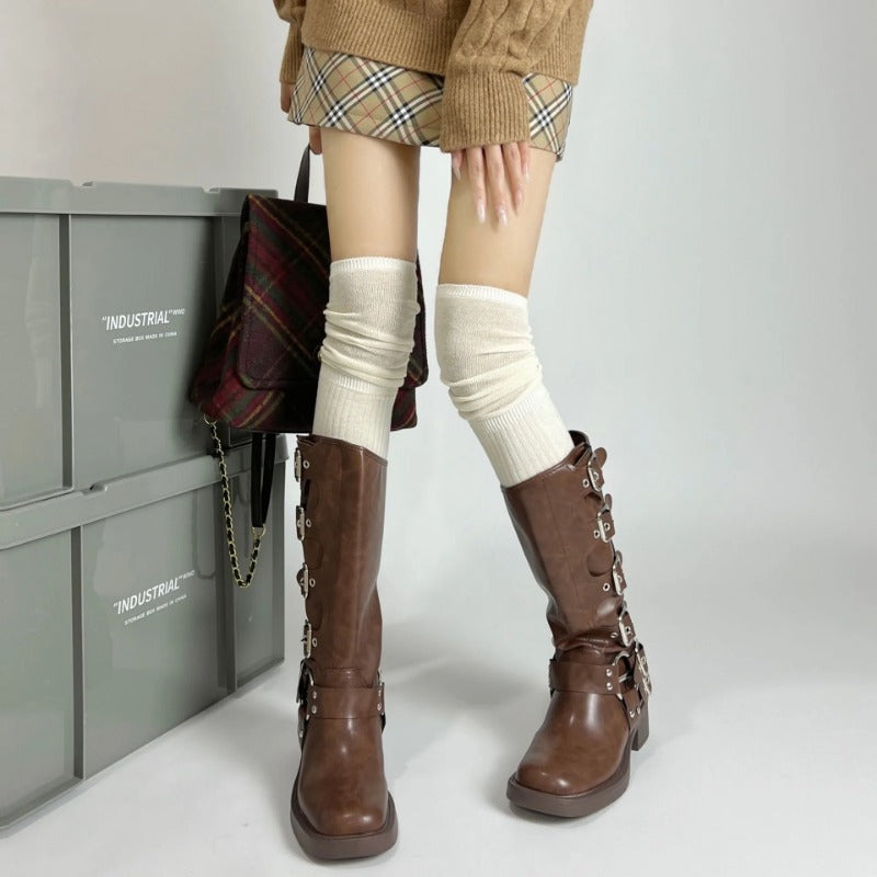 {4 Pairs} Knee-High Socks