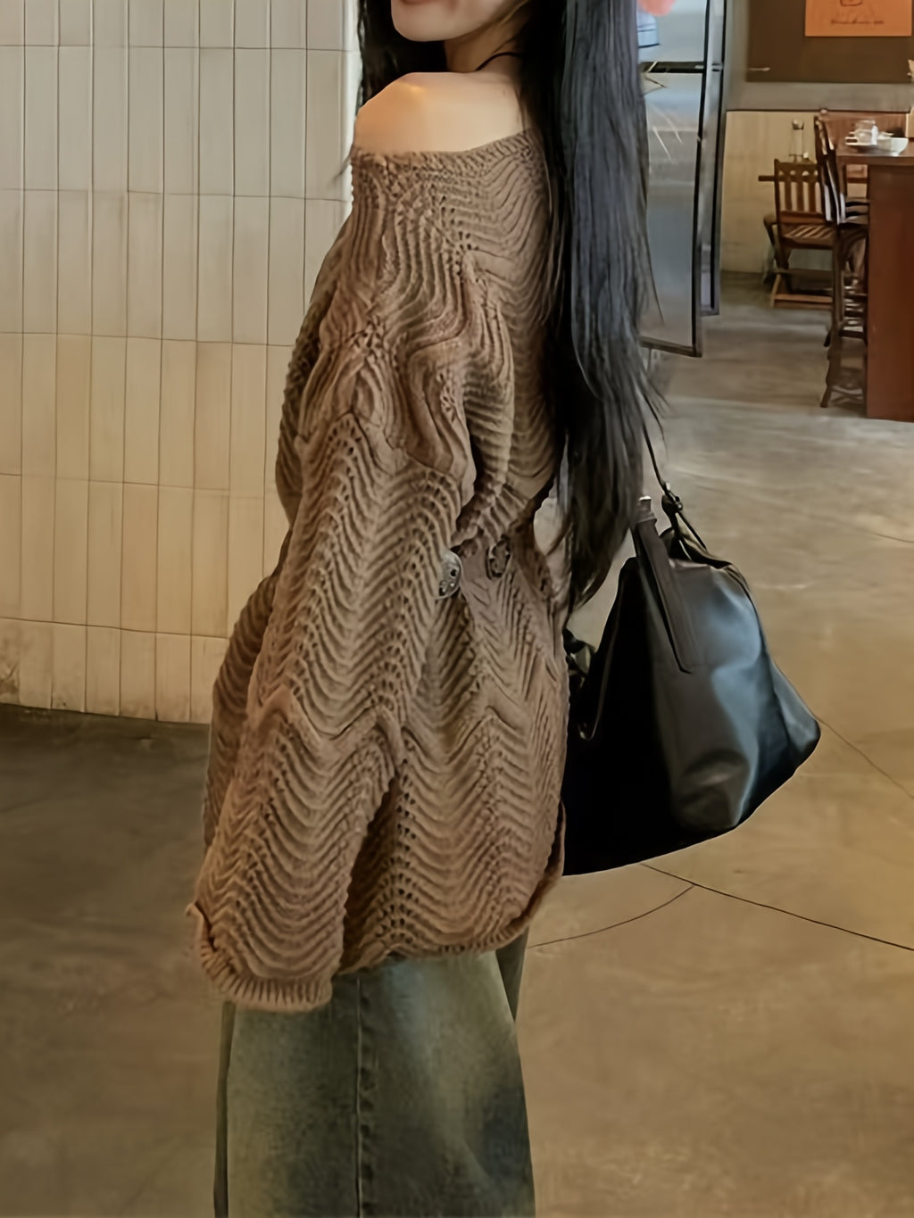 Off-Shoulder/One-Shoulder Lace Kimono Jacket