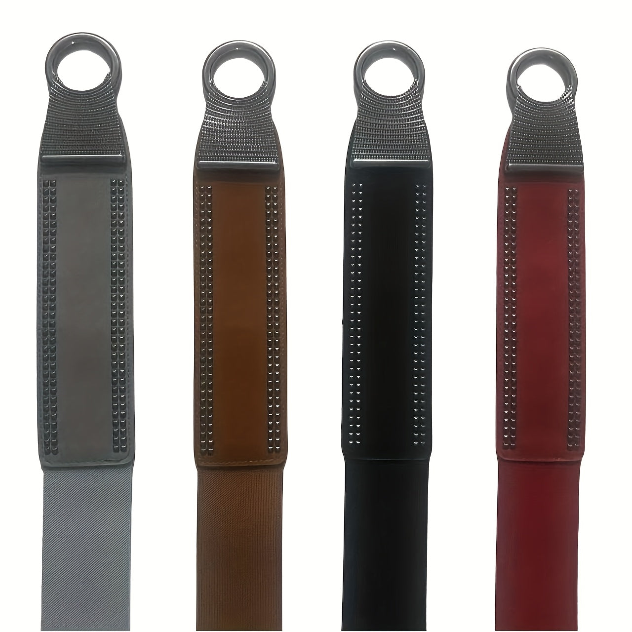 2025 New Vintage Bohemian Rivet-Embellished Elastic Wide Belts | Unisex, Fashionable Loose Fit, Faux Leather, Ferroalloy Buckle, Red Color