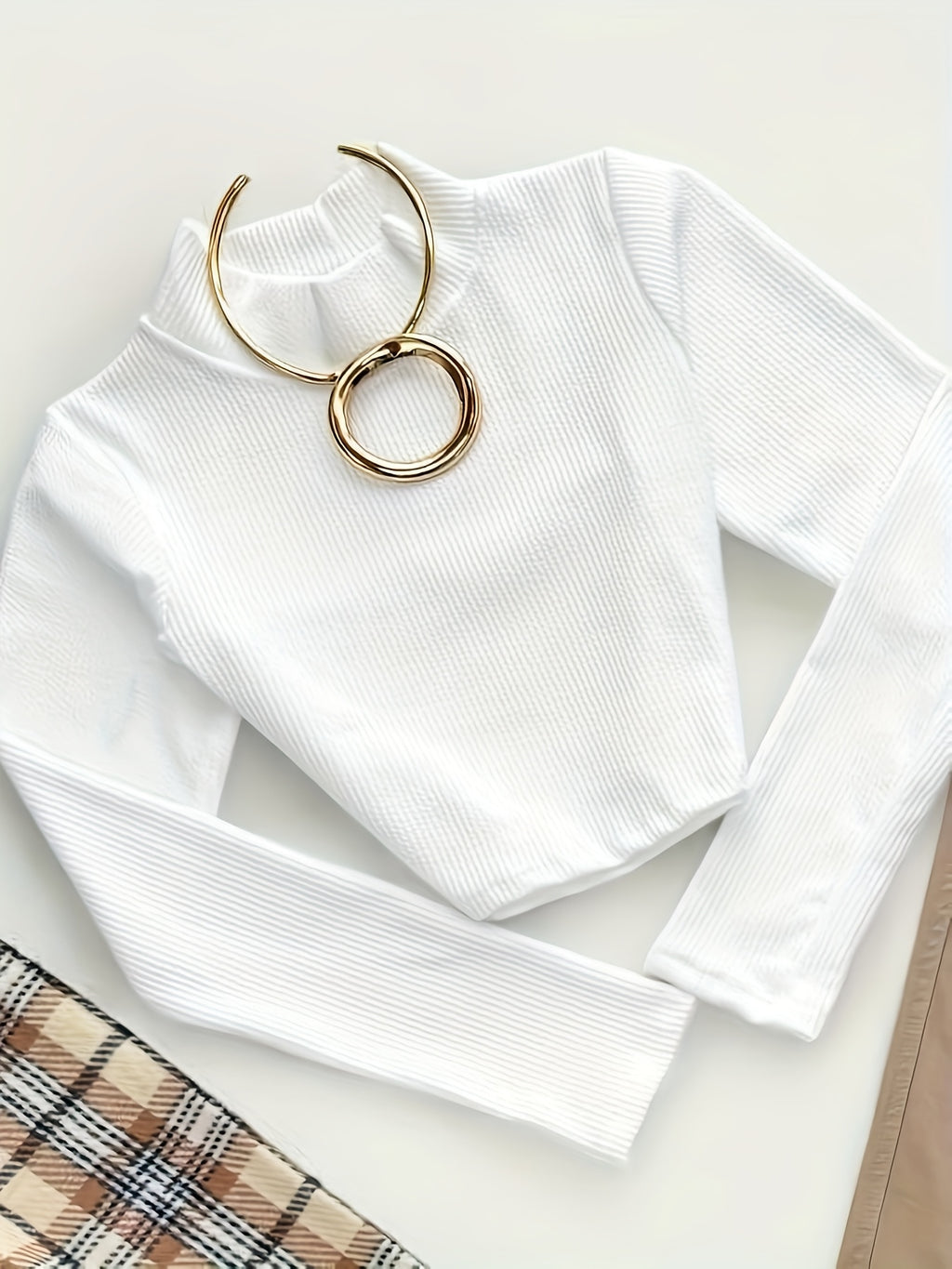 Color Block Women'S Two-Piece Set, Spring/Summer Crew Neck Top, Dark Pants