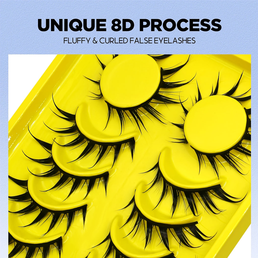 6 Pairs Cartoon Eyelashes